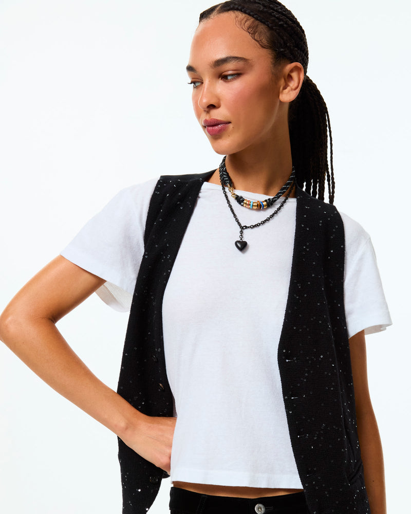 The Super Size Happy Cord Necklace in Black