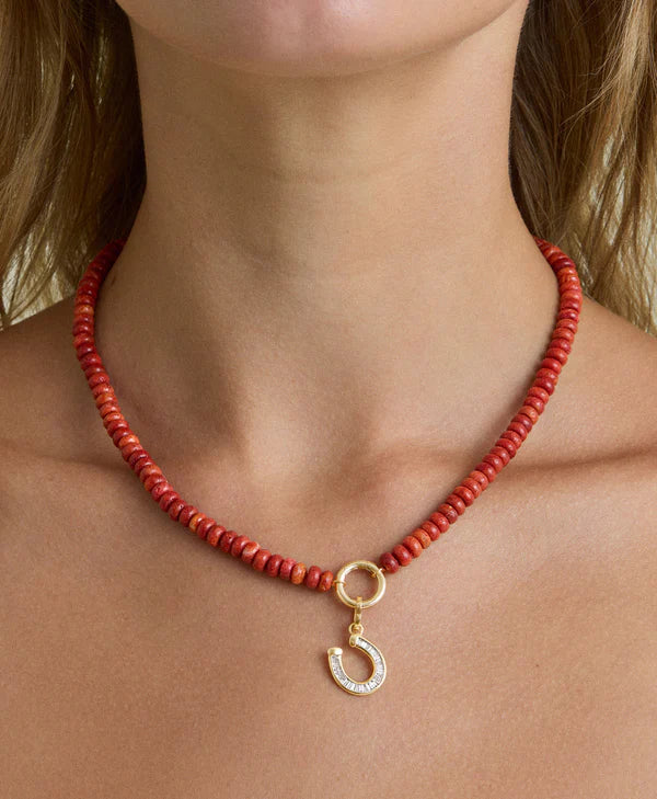 Charm Enhancing Coral Gemstone Necklace