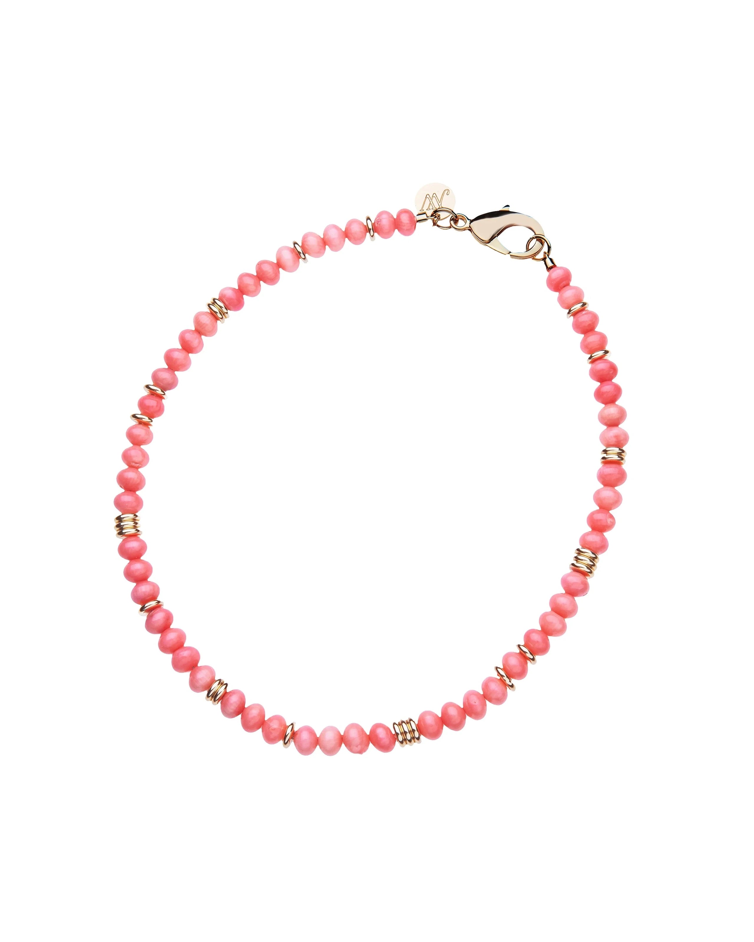 Gumdrop Beaded Necklace in Coral