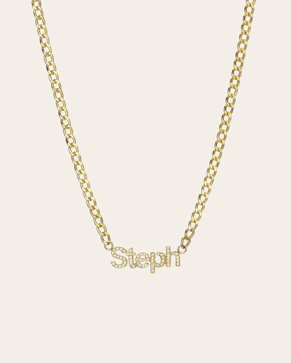 Cuban Link Diamond Name Choker