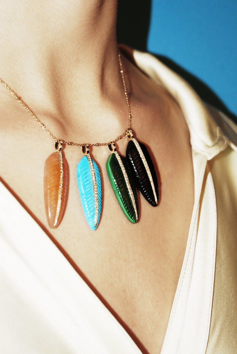 Turquoise Feather pendant