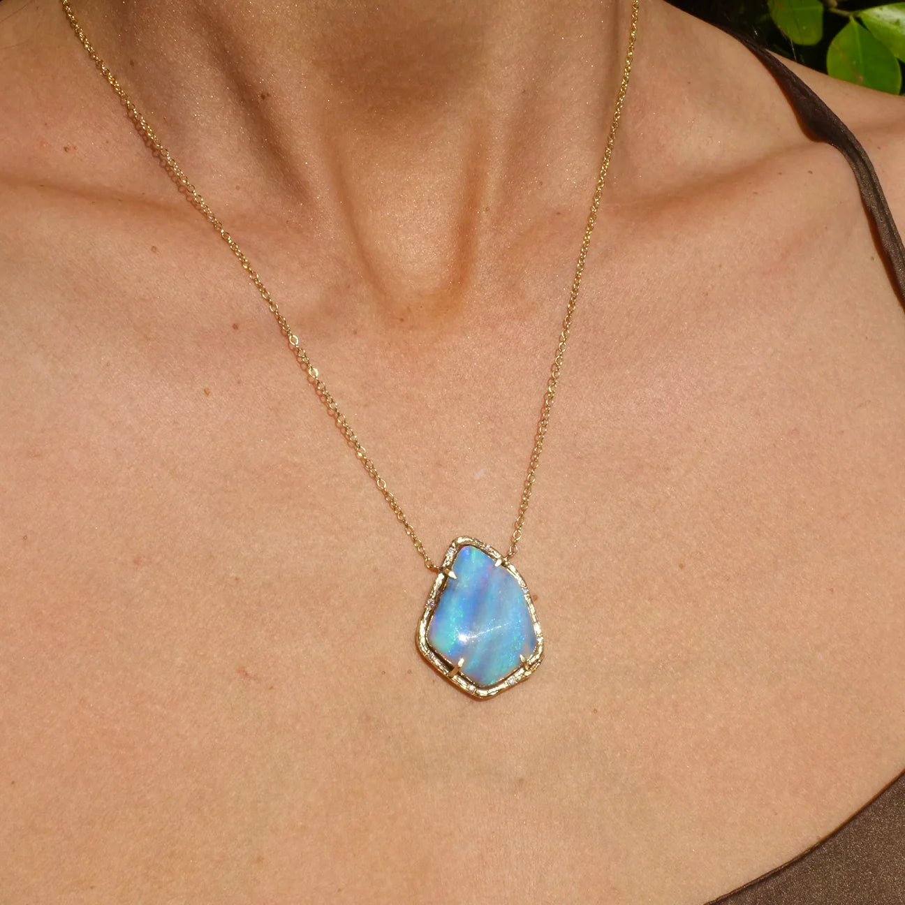 Blue Cloud Opal Necklace