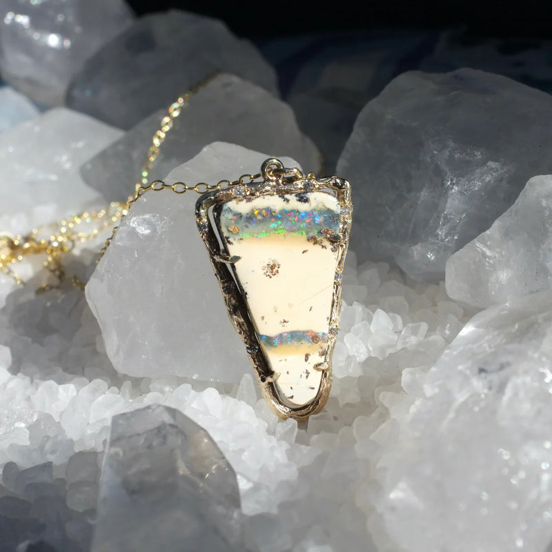 Triangle Opal Stripe Necklace