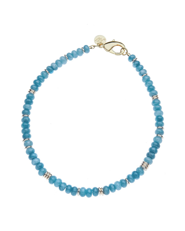 Gumdrop Beaded Necklace in Aqua