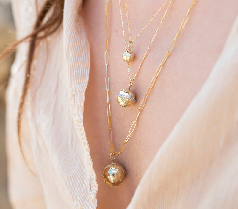 Medium Golden Atlas Charm Necklace