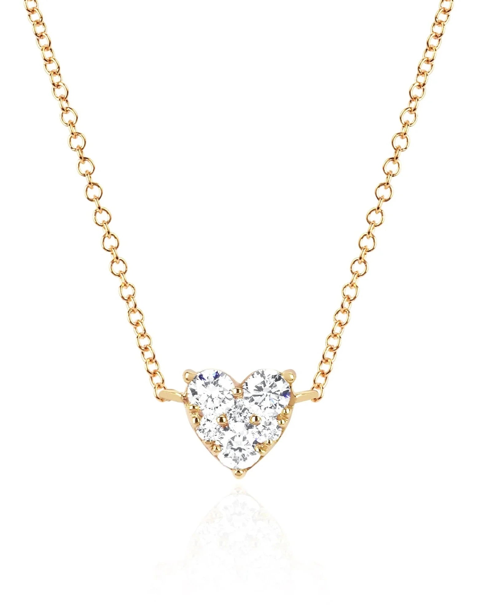 Full Cut Diamond Heart Choker Necklace