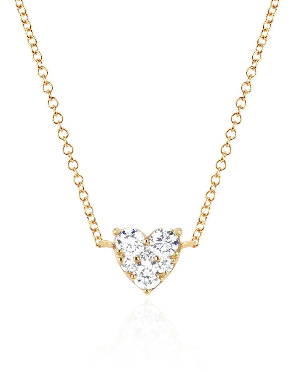 Full Cut Diamond Heart Choker Necklace