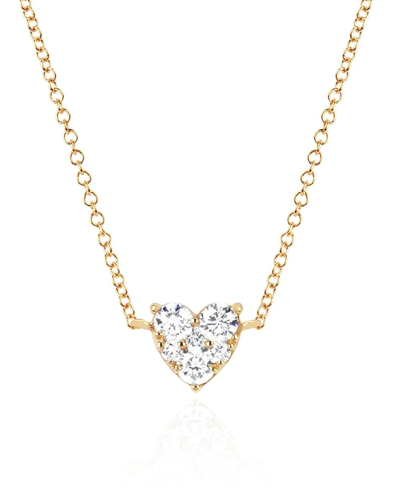 Full Cut Diamond Heart Choker Necklace