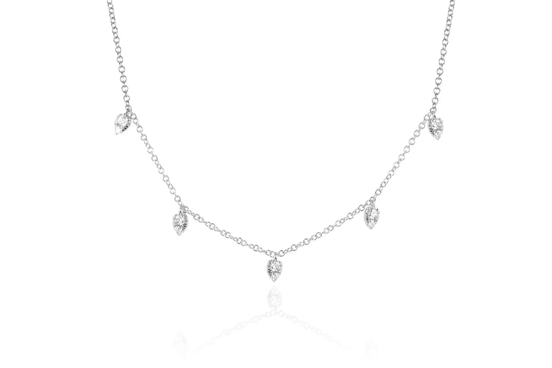 5 Heart Necklace - Diamond - Claudia Mae Jewelry