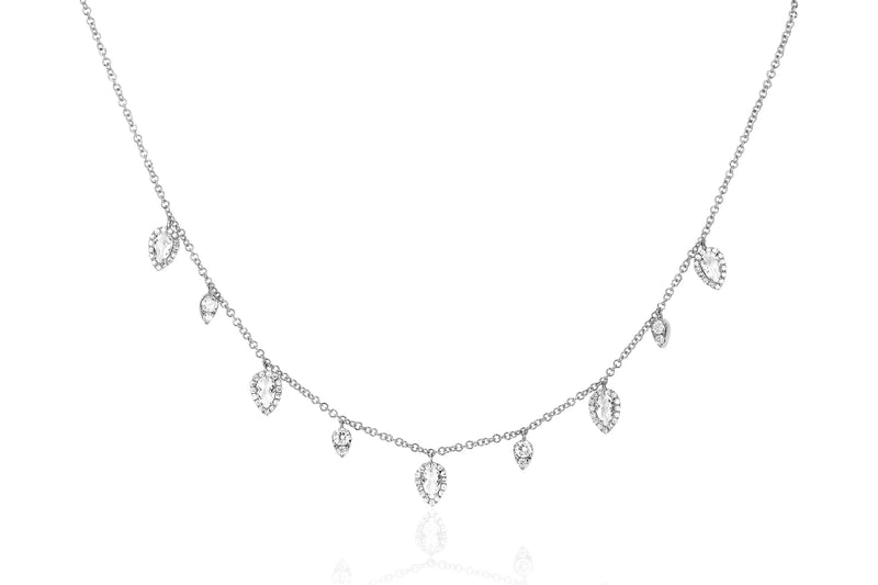 Diamond & White Quartz Ultimate Teardrop Necklace