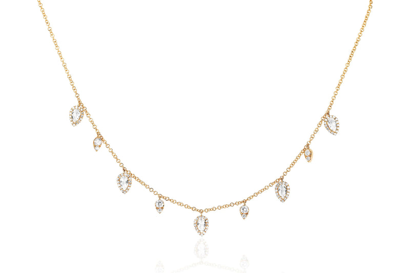 Diamond & White Quartz Ultimate Teardrop Necklace