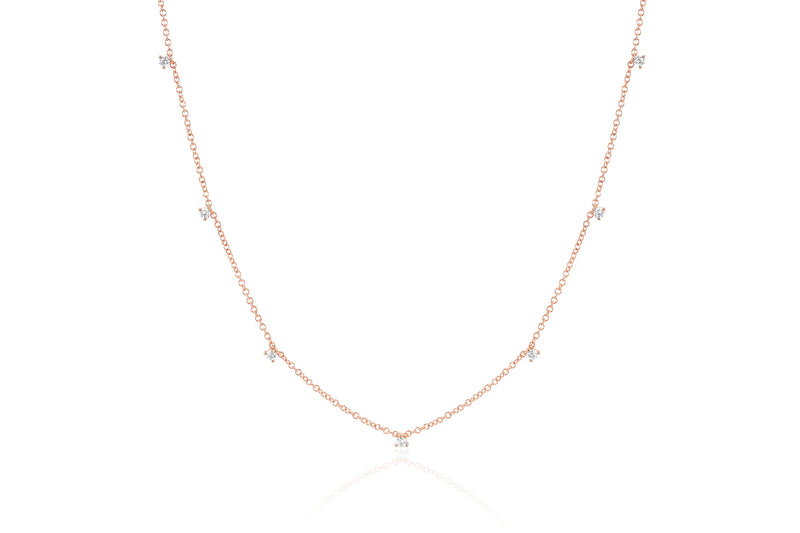 7 Prong Set Diamond Necklace