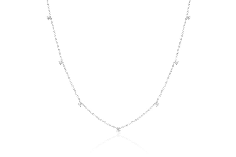 7 Prong Set Diamond Necklace