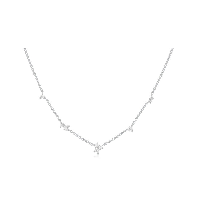 Multi Diamond Cluster Necklace
