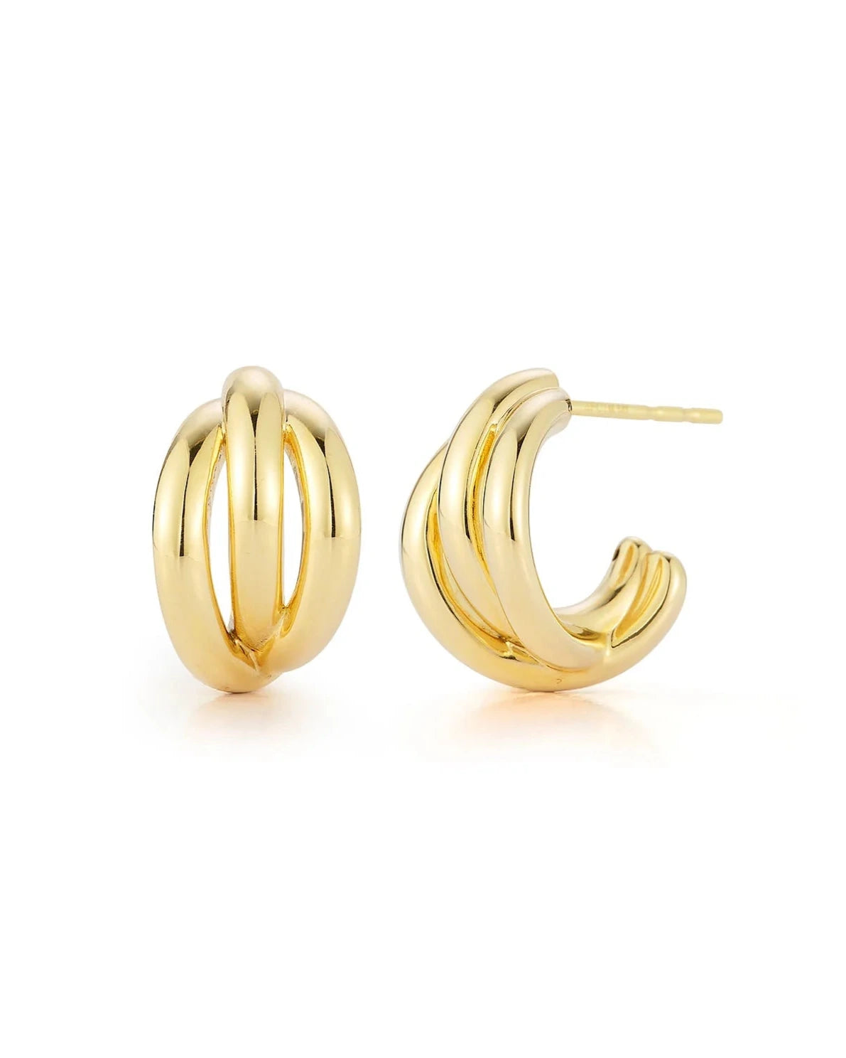 Gold Knot Huggie Earrings