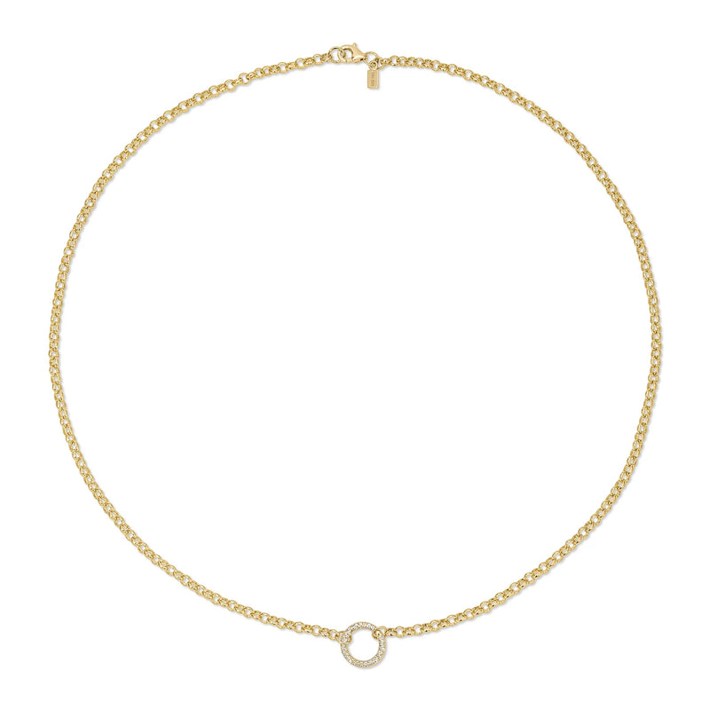 Rolo Chain Diamond Enhanced Necklace