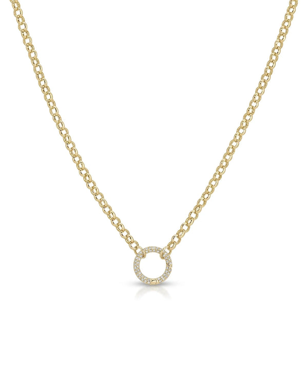 Rolo Chain Diamond Enhanced Necklace