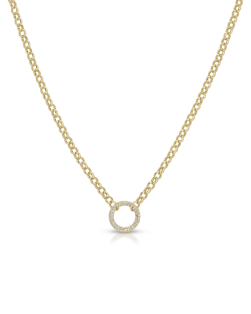 Rolo Chain Diamond Enhanced Necklace