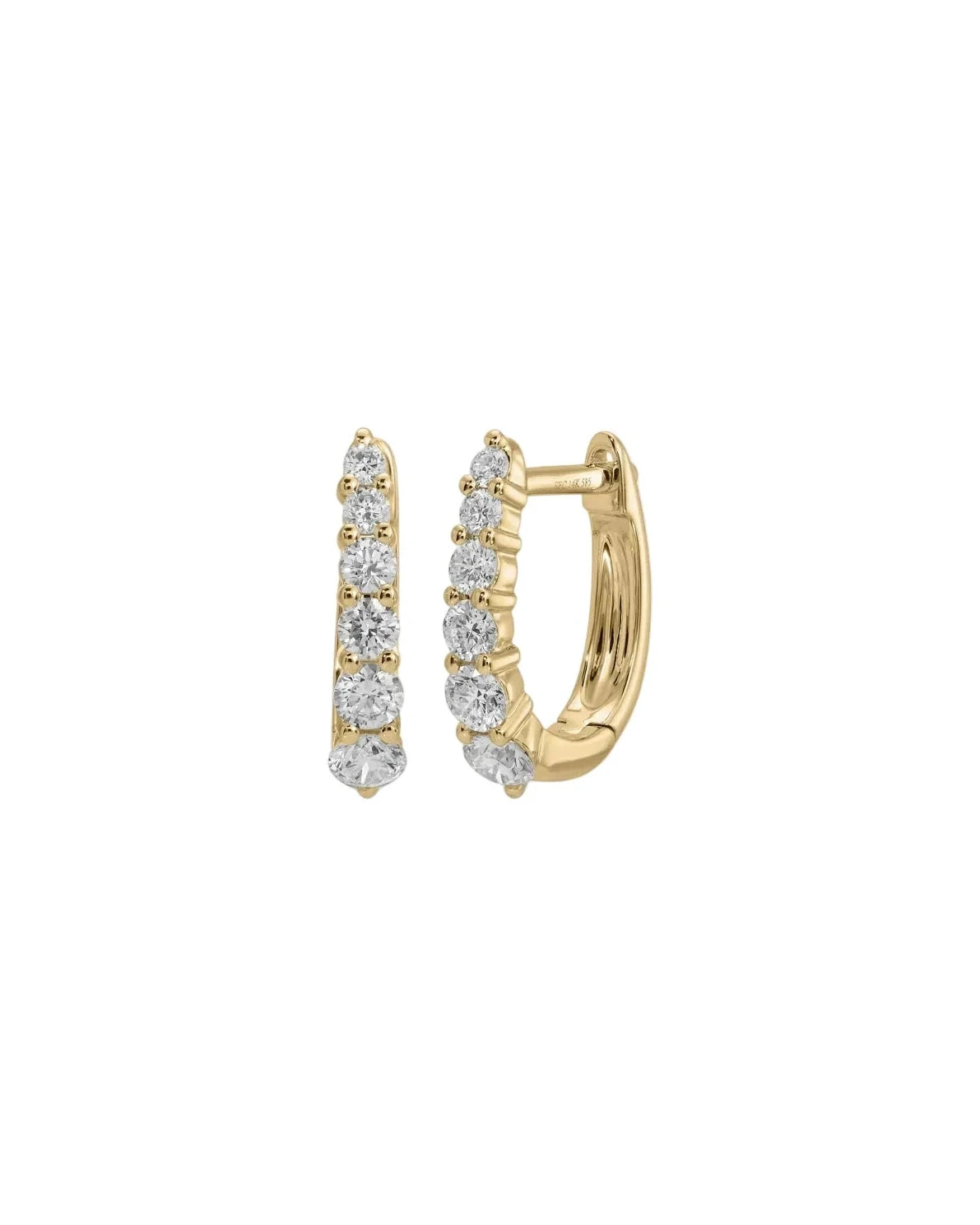 Prong Set Diamond Mini Maeve Huggie Earrings