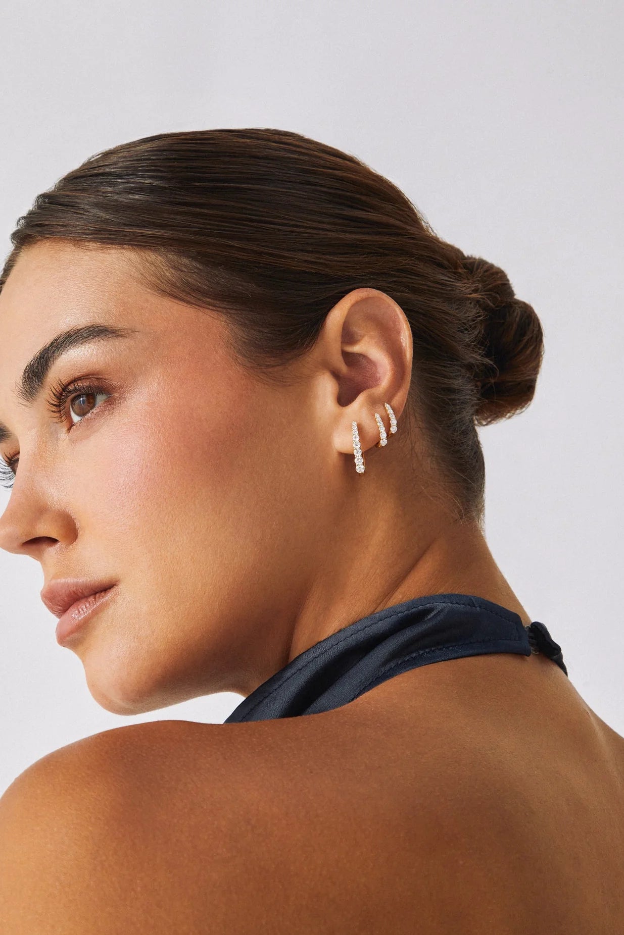 Prong Set Diamond Mini Maeve Huggie Earrings