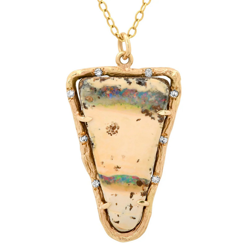 Triangle Opal Stripe Necklace