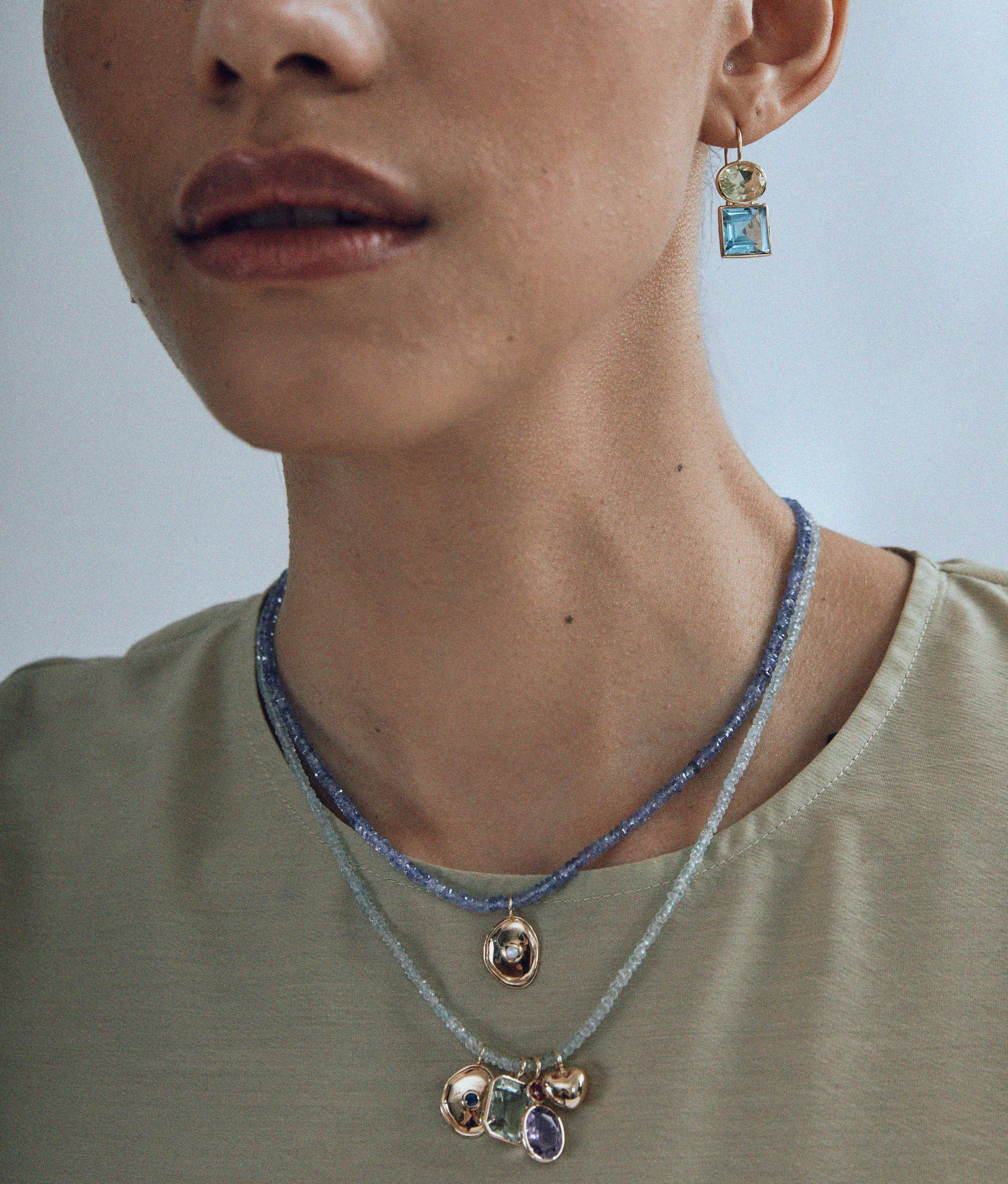 Tiny Beaded Necklace in Tanzanite