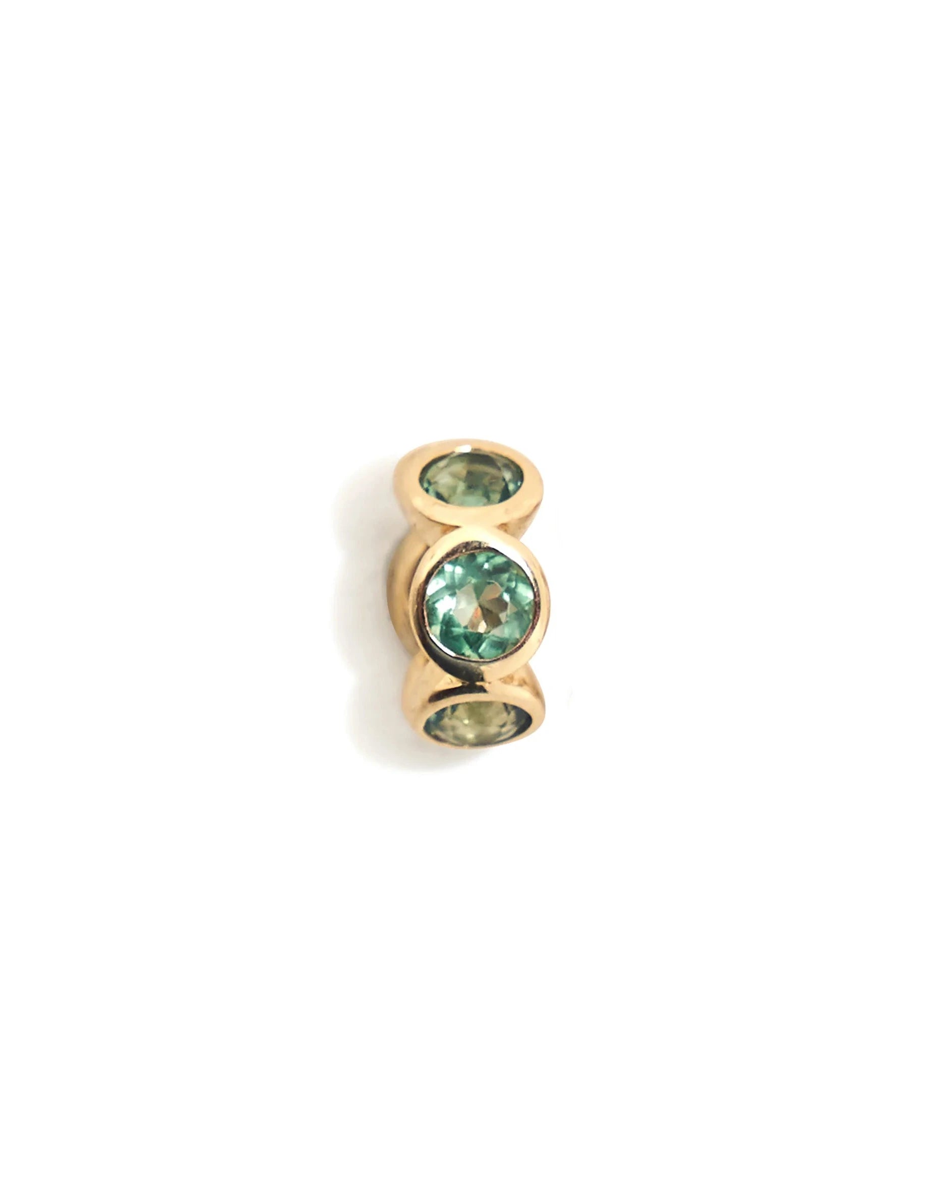 14k Gold Spacer in Green Quartz
