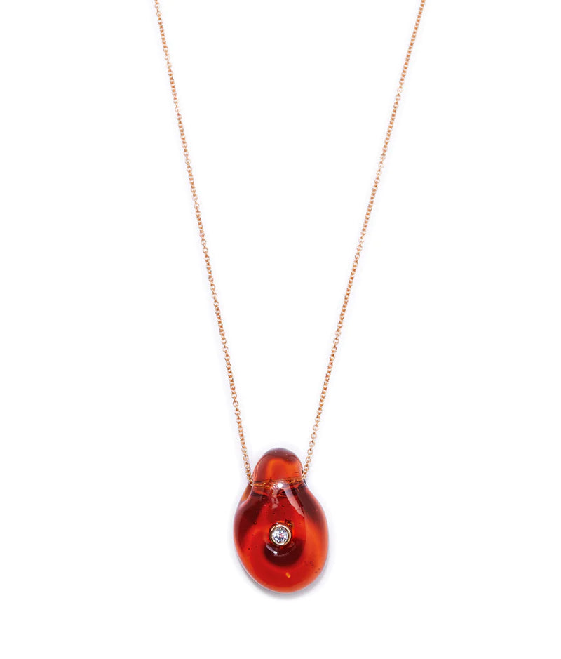 Muse Pendant Necklace In Amber Brown