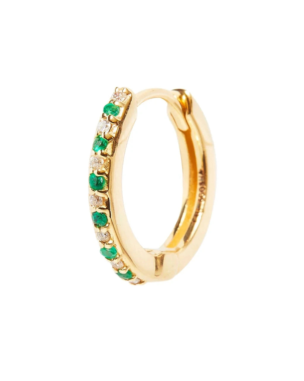 Emerald and Diamond Hinge Hoop