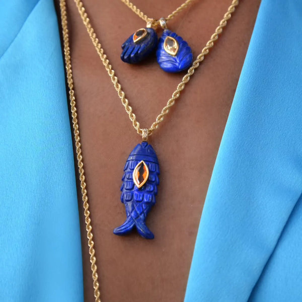 Lapis Fish Pendant