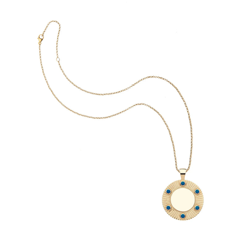 FOREVER Around The Sun Engravable Pendant in Lapis