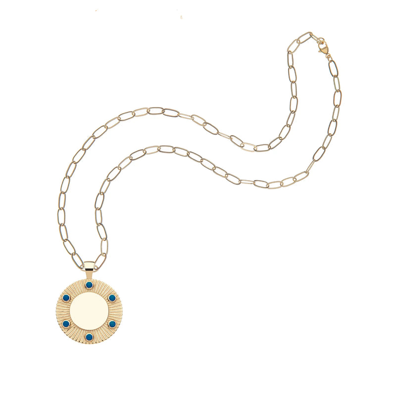FOREVER Around The Sun Engravable Pendant in Lapis