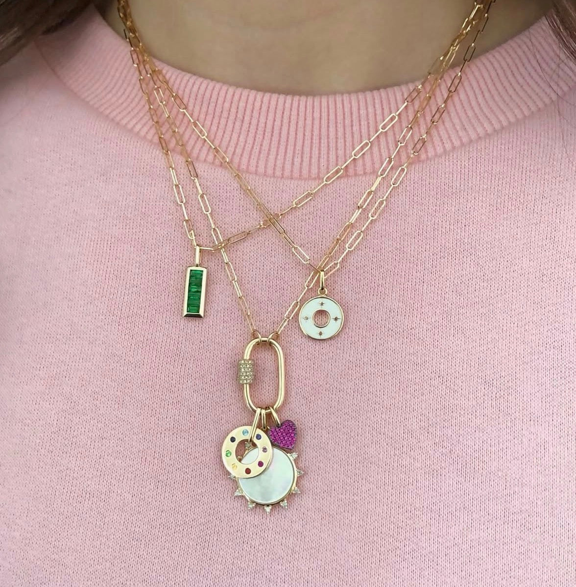 Mini Ruby Pave Heart Charm