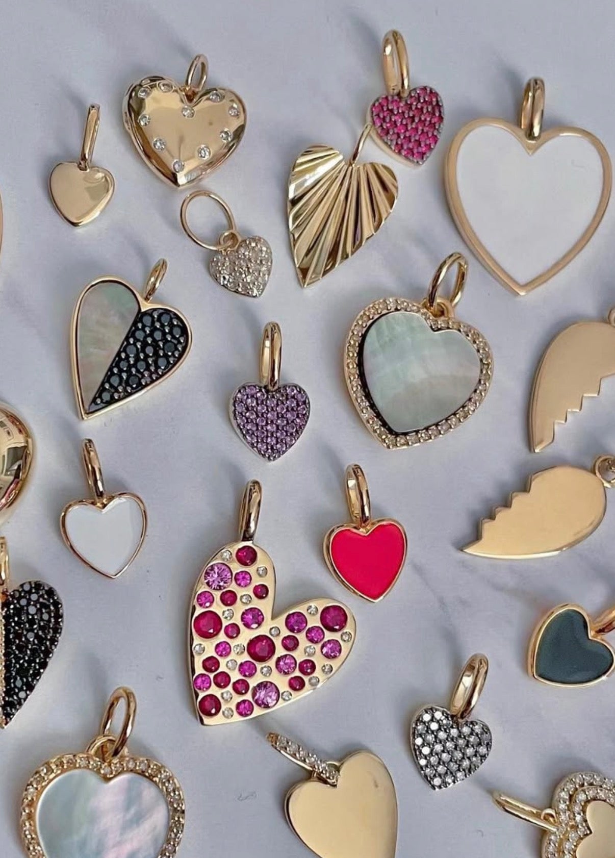 Mini Ruby Pave Heart Charm