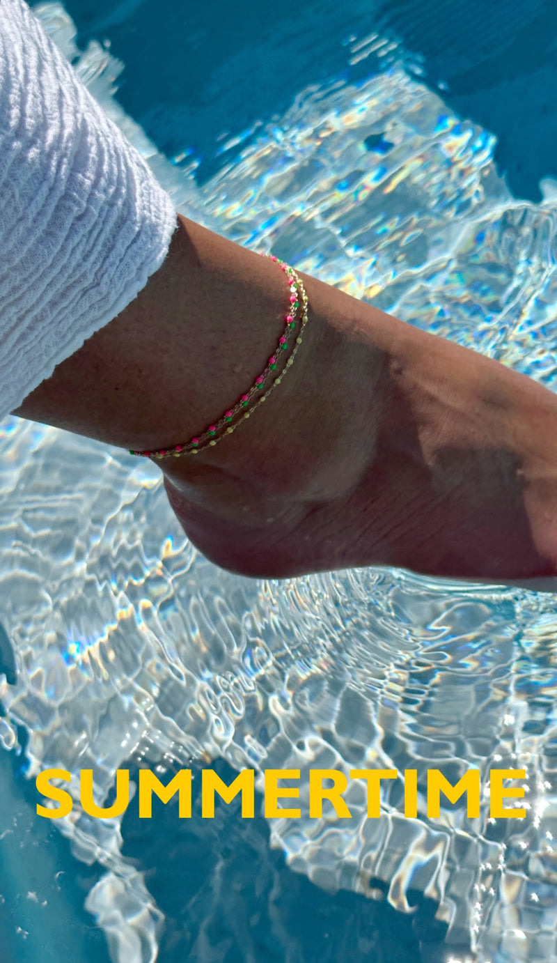 Classic Gigi Anklet, Yellow Gold, 9.4"