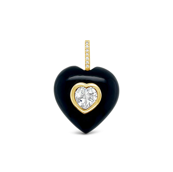 Black Onyx Stone Heart Pendant
