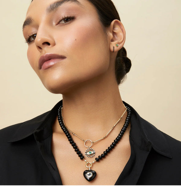 Black Onyx Stone Heart Pendant