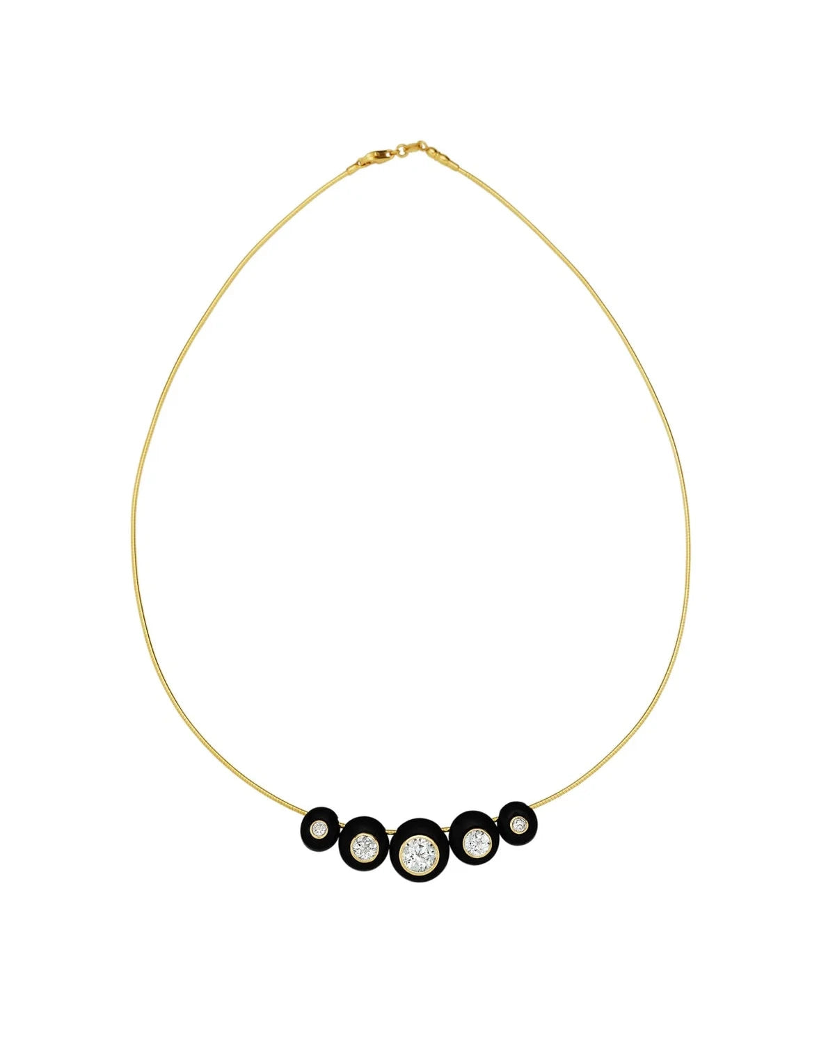 Gemstone Bead Necklace- Black Onyx