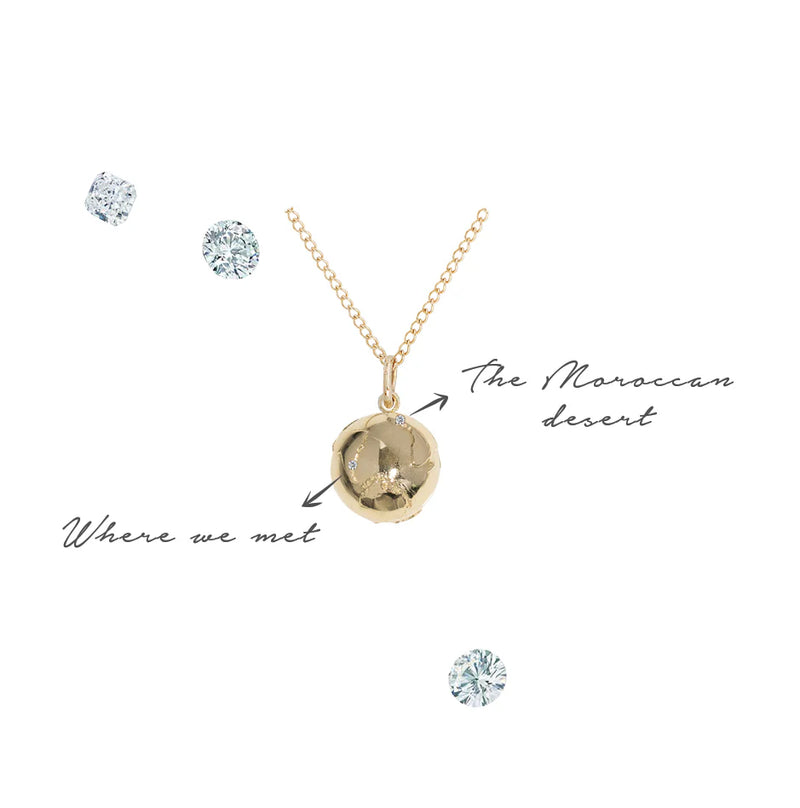 Medium Golden Atlas Charm Necklace