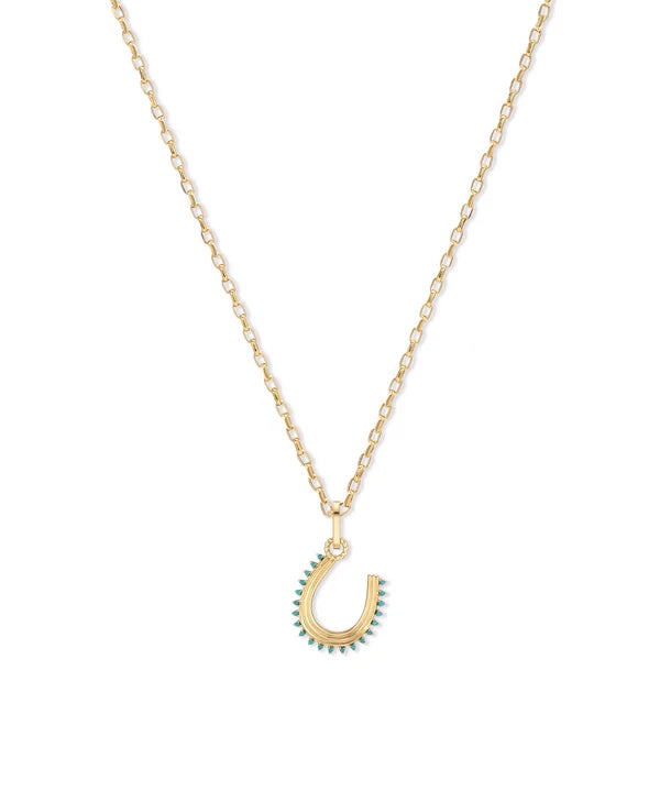 Groovy Turquoise Horseshoe Hinged Charm