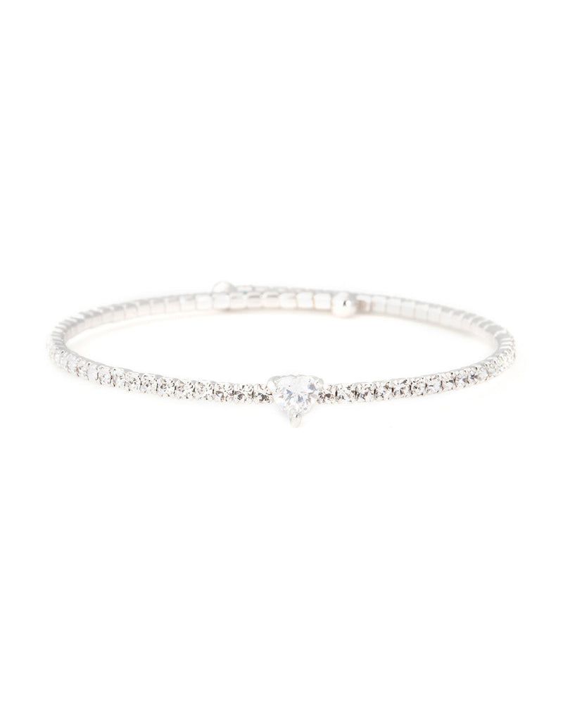 Pavé Crystal Heart Bangle