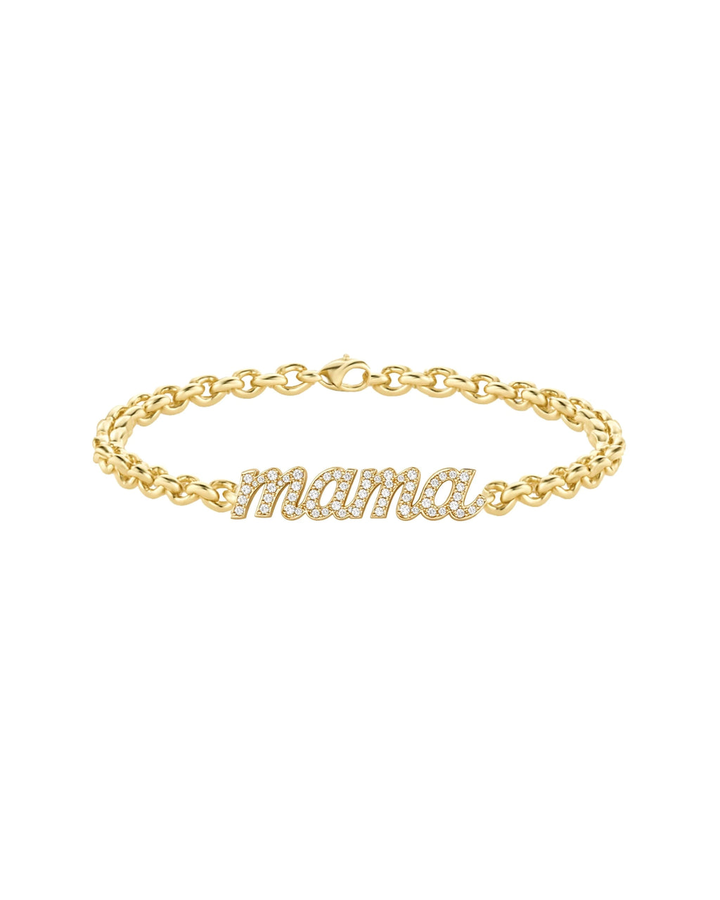 14kt gold diamond MAMA love note bracelet