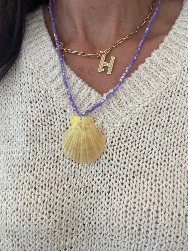 Sandy Seashell Beaded Necklace