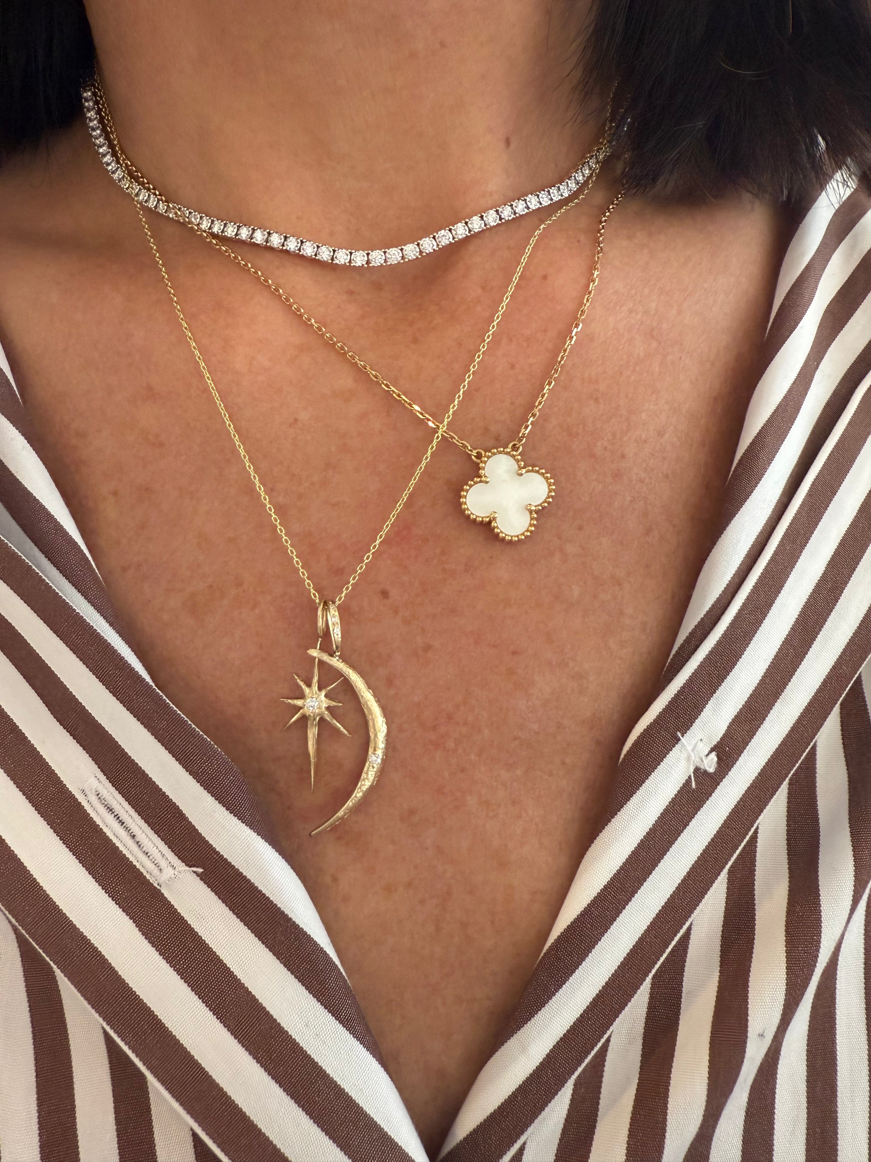 Moon and Divine Guidance Star Necklace