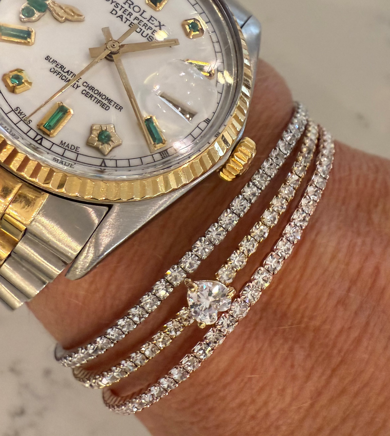 Pavé Crystal Heart Bangle