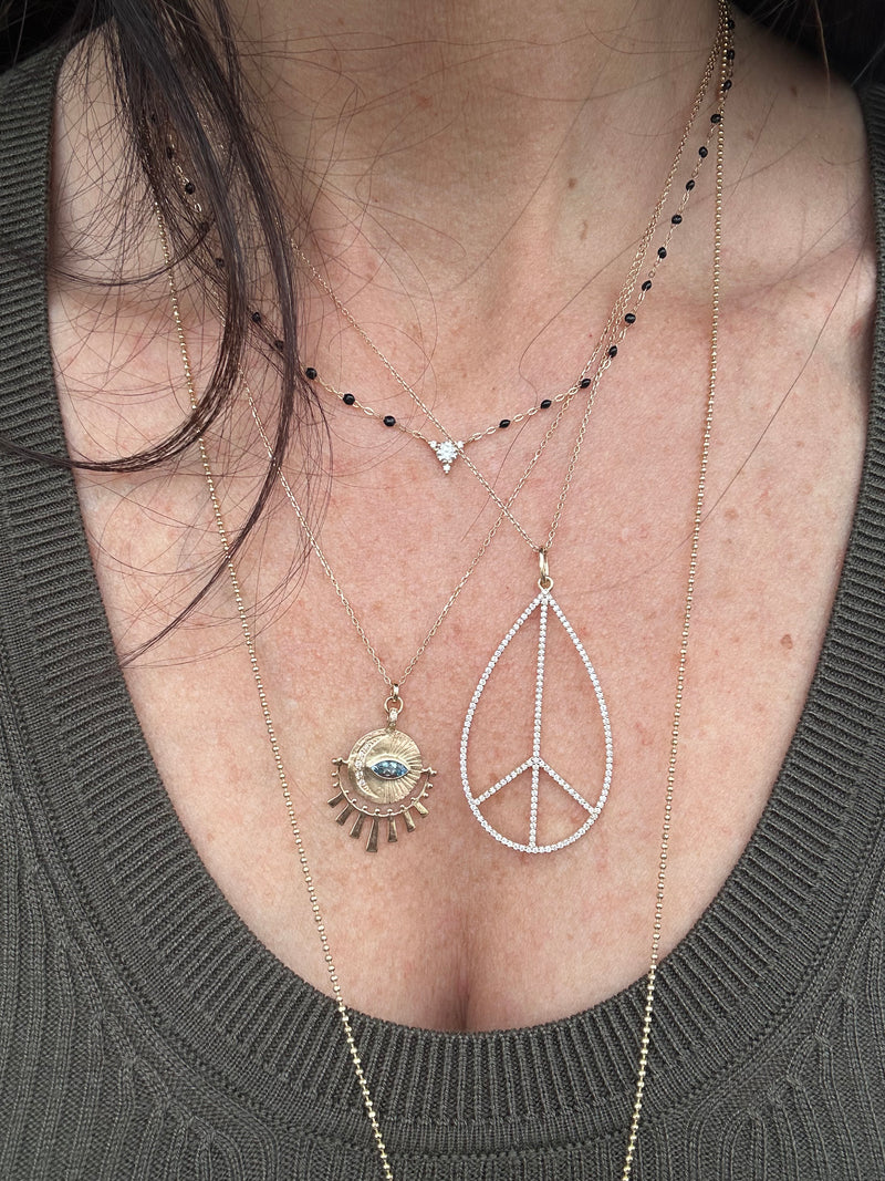 Diamond Peace Sign Necklace