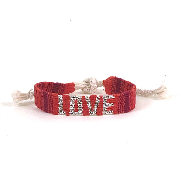 Love Mantra Bracelet Red Sparkle
