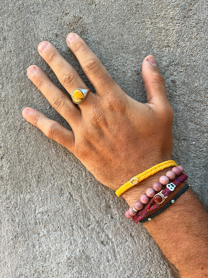 Go Bold Citrine Stud Fishtail Button Bracelet in Marigold