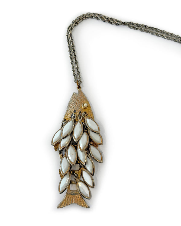 Vintage Fish Pendant Necklace