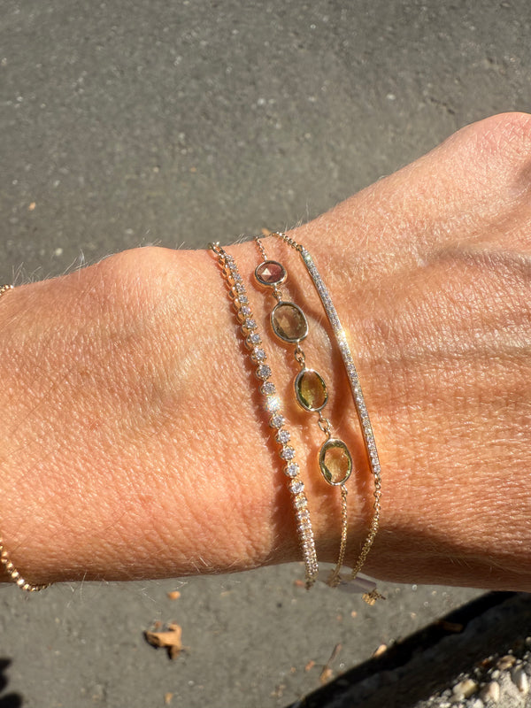 Yellow Gold and Tourmaline Bezel Bracelet